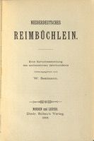 Seelmann-Wilhelm_Niederdeutsches-Reimbüchlein